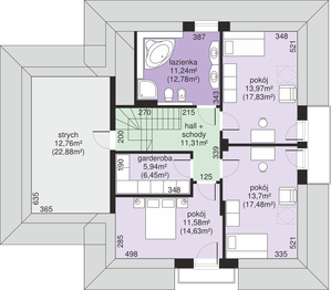 Poddasze projektu - Dom przy Sielskiej 7