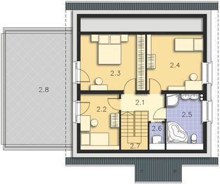 Poddasze projektu - Valletta II Pasywny 6a LDP06a