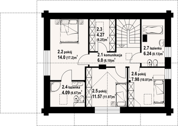 Poddasze projektu - Bolesławice małe 36 dw tx