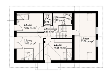 Poddasze projektu - Biskupice m5