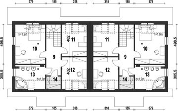 Poddasze projektu - Gajówka bez garażu bliźniak [B-BL1]