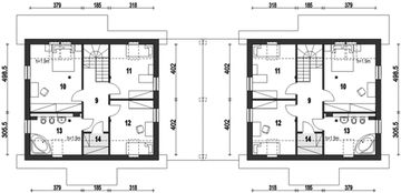 Poddasze projektu - Gajówka z wiatą bliźniak [A1-BL1]