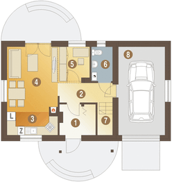 Parter projektu - Emilka z garażem 1-st. [A1]