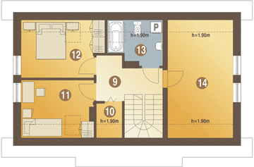 Poddasze projektu - Emilka z garażem 1-st. [A1]
