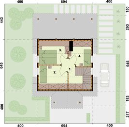 Poddasze projektu - Orlean 4 szkielet drewniany dom letniskowy z poddaszem użytkowym