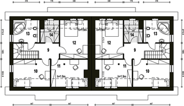 Poddasze projektu - Lerka bez wiaty bliźniak [B-BL1]