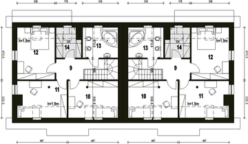 Poddasze projektu - Lerka bez wiaty bliźniak [B-BL2]