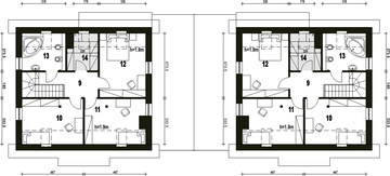 Poddasze projektu - Lerka z wiatą bliźniak [A-BL1]