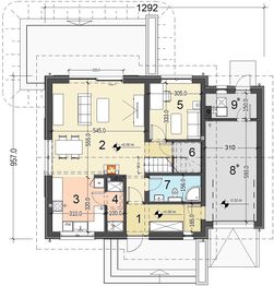 Parter projektu - Jaskółka 1 z garażem