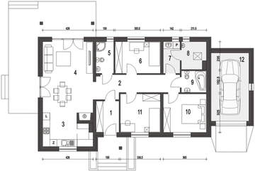 Parter projektu - Dawid II z garażem 1-st. [A]