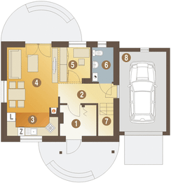 Parter projektu - Emilka z garażem 1-st. [A]