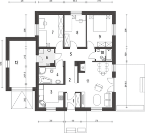 Parter projektu - Bogna z garażem 1-st. [A]