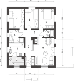 Parter projektu - Bogna II bez garażu [B]