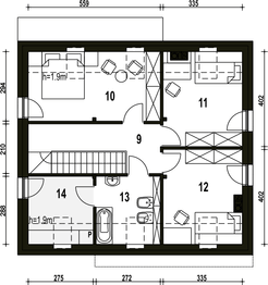 Poddasze projektu - Sosnówka bez garażu [B]