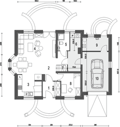 Parter projektu - Dom Dla Ciebie 3 z garażem 1-st. [A]