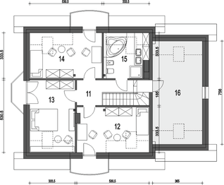 Poddasze projektu - Dom Dla Ciebie 3 z garażem 1-st. [A]
