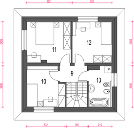 Piętro 1 projektu - Egon bez garażu [B]