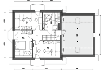 Poddasze projektu - Dom Dla Ciebie 3 z garażem 2-st. [A1]