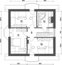 Poddasze projektu - Dom Dla Ciebie 3 bez garażu [B]