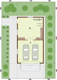 Parter projektu - G272 szkielet drewniany garaż dwustanowiskowy