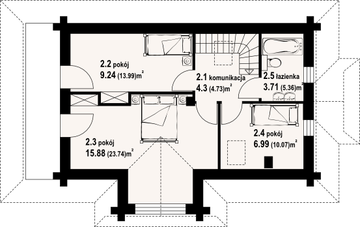 Poddasze projektu - Rytowo 3 dwk