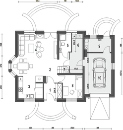 Parter projektu - Dom Dla Ciebie 4 z garażem 1-st. [A]
