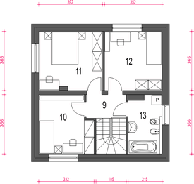 Piętro 1 projektu - Egon II bez garażu [B]