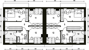 Poddasze projektu - Sosnówka bez garażu bliźniak [B-BL1]