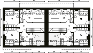 Poddasze projektu - Sosnówka bez garażu bliźniak [B-BL2]