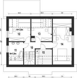 Poddasze projektu - Inka IV z garażem 1-st. [A]