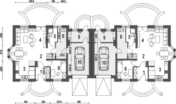 Parter projektu - Dom Dla Ciebie 4 z garażem 1-st. bliźniak [A-BL]