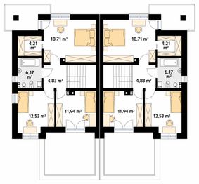 Piętro 1 projektu - Turkusowy