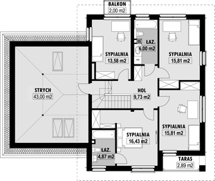 Piętro 1 projektu - E-218
