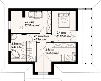 Poddasze projektu - Modrzewo dw