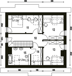 Poddasze projektu - Sosnówka II bez garażu [B]