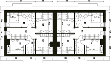 Poddasze projektu - Sosnówka II bez garażu bliźniak [B-BL1]