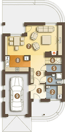 Parter projektu - Greta styl z garażem 1-st. [A]