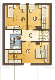 Poddasze projektu - Greta styl z garażem 1-st. [A]