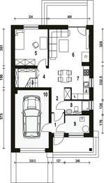 Parter projektu - Mazurek z garażem 1-st. [A]