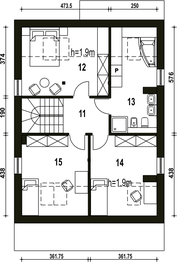 Poddasze projektu - Mazurek z garażem 1-st. [A]