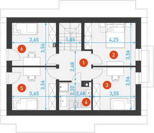 Poddasze projektu - Przytulny 1A