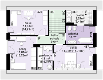 Poddasze projektu - Dom przy Alabastrowej 37
