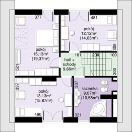 Poddasze projektu - Dom przy Cyprysowej 54
