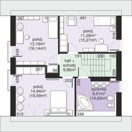 Poddasze projektu - Dom przy Cyprysowej 55