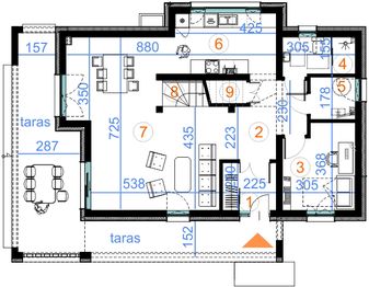 Parter projektu - Z pergolą 01A
