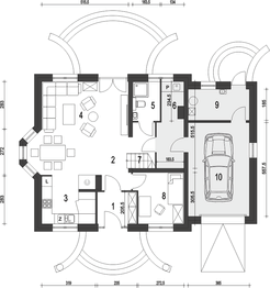 Parter projektu - Dom Dla Ciebie 5 z garażem 1-st. [A]