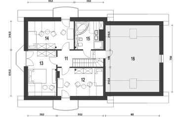 Poddasze projektu - Dom Dla Ciebie 5 z garażem 2-st. [A1]