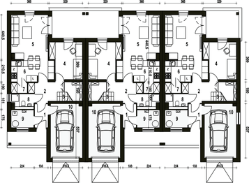 Parter projektu - Makolągwa z garażem 1-st. szeregówka [A-SZ]