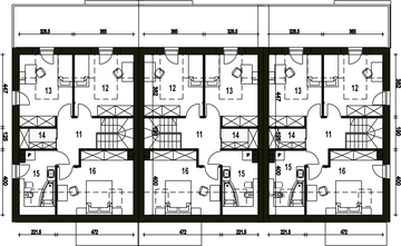 Poddasze projektu - Makolągwa z garażem 1-st. szeregówka [A-SZ]