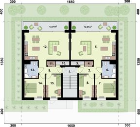 Piętro 2 projektu - San vito - budynek wielorodzinny